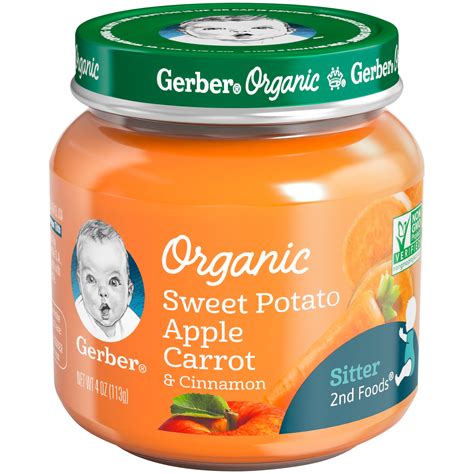 Portion, serve, store, and warm your fresh baby food all in the same jar. Gerber Organic 2nd Foods Sweet Potato Apple Carrot ...
