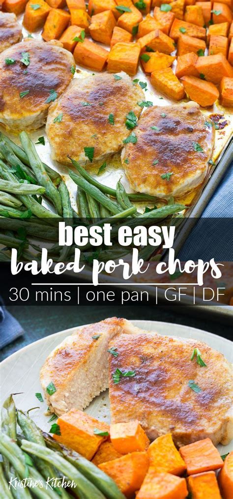 Lemon basil, blueberry sauce, or kale pesto? My best easy oven baked pork chops are juicy and flavorful! A simple rub made wi… | Pork chop ...