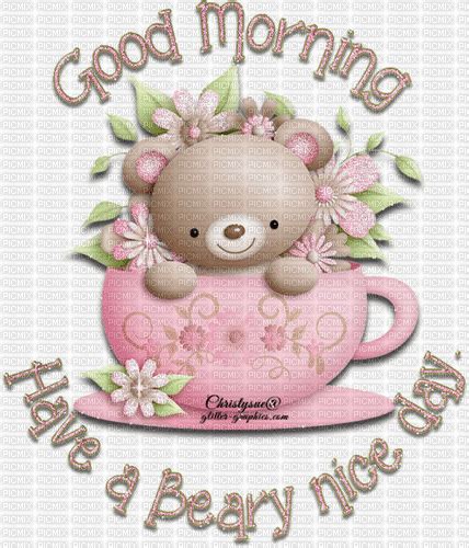 Good Morning Good Morning Cute Text Bear Teddy Tasse Cup
