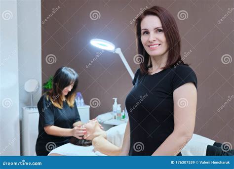 Portrait Of Woman Cosmetologist At Beauty Clinic Stock Image Image Of