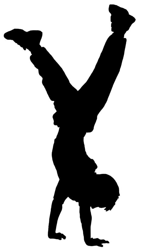 Silhouette Of Boy Doing Handstand Kids Silhouette Silhouette Art