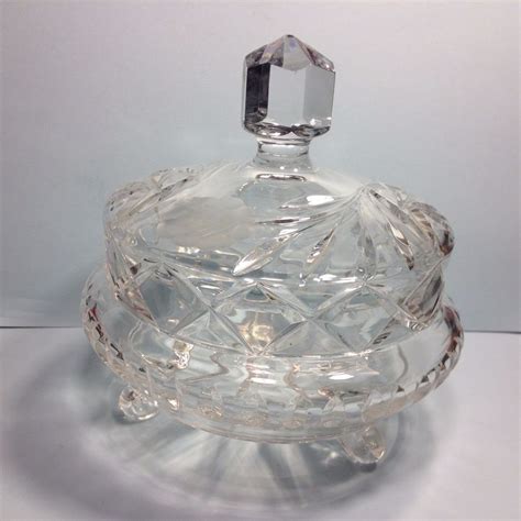 Vintage silver & gold plated open sugar scuttle & scoop floral design. Vintage Crystal Footed Floral Pattern CANDY DISH with LID ...