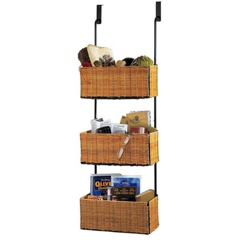 Over The Door Rack With 3 Baskets Brown