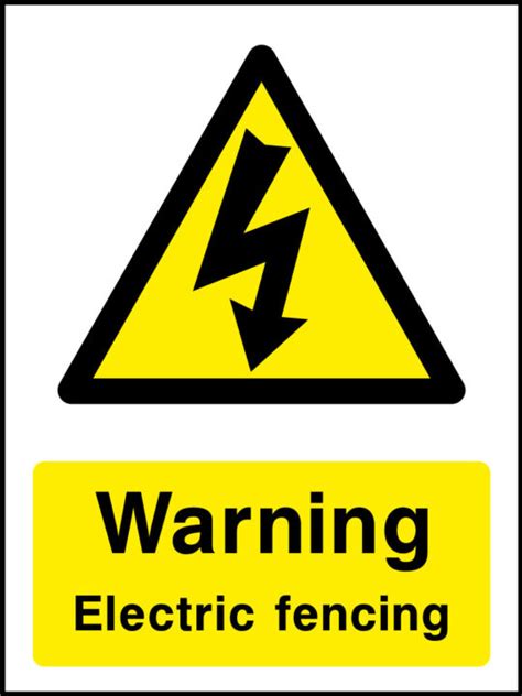 Warning Electric Fence Sign Health And Safety Signs