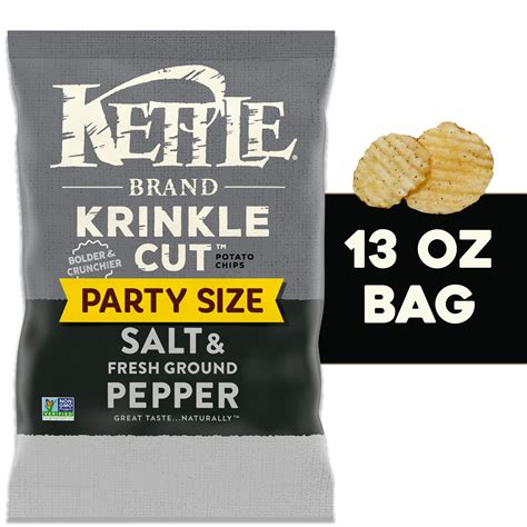 Kettle Brand Potato Chips Krinkle Cut Salt And Ground Pepper Kettle