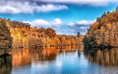 Hd Wallpaper Autumn Lake Backgrounds Trees Reflection Download