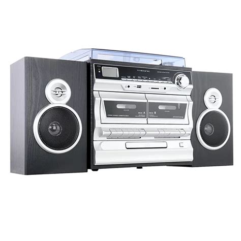 Trexonic 3 Speed Vinyl Turntable Cd Player And Cassette Player