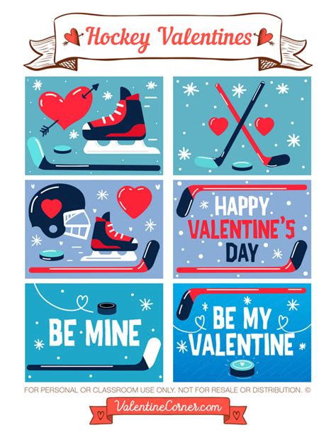Score a hat trick with a hockey related greeting card. Free Printables for Valentine's Day