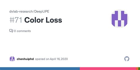 Color Loss · Issue 71 · Dvlab Research Deepupe · Github