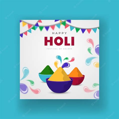 Premium Vector Colorful Happy Holi Banner Design With Social Media