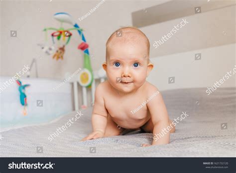 Naked Cute Baby Girl On Light Stock Photo Shutterstock