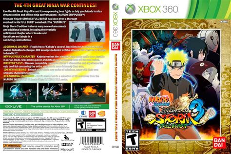 Naruto Shippuden Ultimate Ninja Storm 3 Full Burst Xbox 360 Ultra Capas