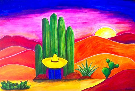 Siesta Ii By Pamela Price Mexican Art Painting Sunset Artwork