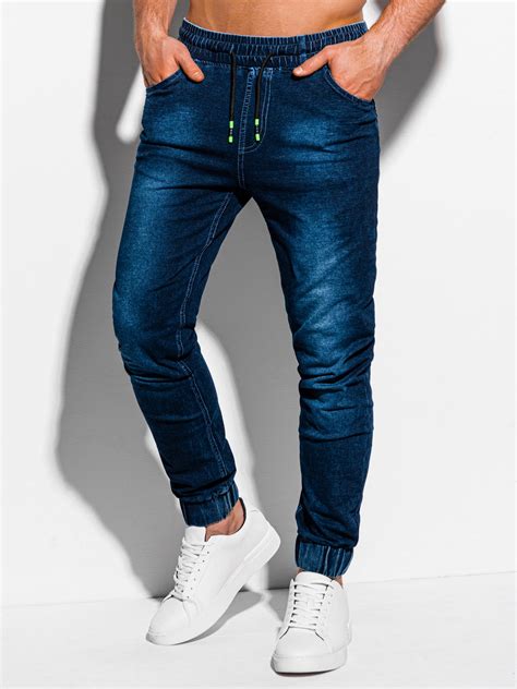 Mens Jeans Joggers P964 Dark Blue Modone Wholesale Clothing For Men