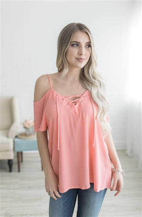 We Cant Get Over How Trendy Our New Lace Up Cold Shoulder Top Is The Ultra Soft Fabric And