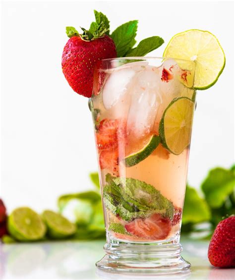 Refreshing Virgin Strawberry Mojito Mocktail EASY Delectable Food Life