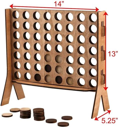 Garden Classic Intelligence Giant Size Wooden Connect 4 Outdoor Game
