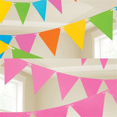 Neon Paper Bunting Decoration