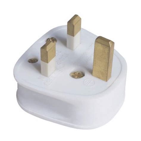 13a Plug Top White Uk 3 Pin Fused 13 Amp Mains Safety Plug Bs1363a