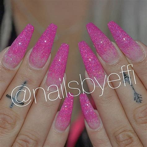 Pink Glitter Fade Nails By Nailsbyeffi Glitter Nail Art Faded Nails