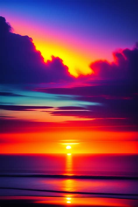 Lexica Sunset Beautiful Vibrant Colors Over The Sea Scattered Clouds