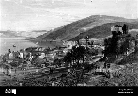 Engraved Illustration Of The Inland Sea Of Galilee Lake Tiberius And