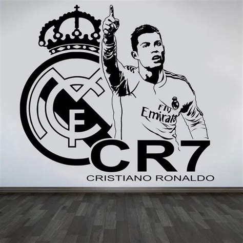 3d Cristiano Ronaldo Logo Del Equipo Vinilo Pegatina De Pared Real Fc