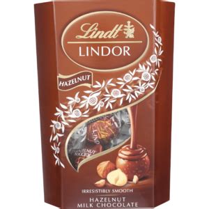 Sugar, cocoa butter, hazelnuts, milk, chocolate, skim milk, soya lecithin (emulsifier), barley malt powder, artificial. Lindt Lindor Hazelnut Milk Chocolate Truffles 200g ...