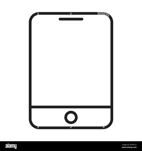 Smartphone Line Icon Black Mobile Phone Icon Outline Vector Touch