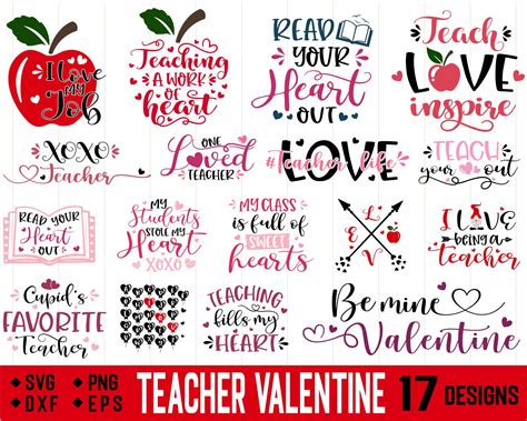 Teacher Valentines Day SvgValentines day Svg Teacher SVG | Etsy