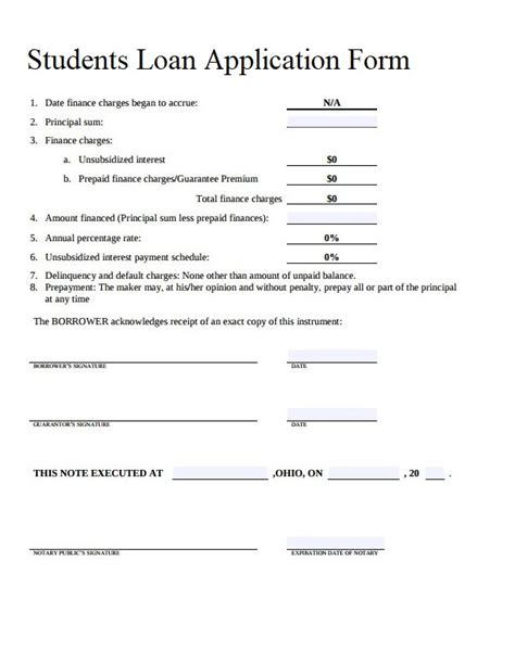 9 Free Printable Student Loan Application Form Redlinesp