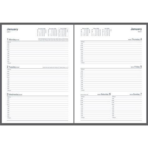 Diaries And Calendars Collins Kingsgrove Diary A4 Week To View Blue