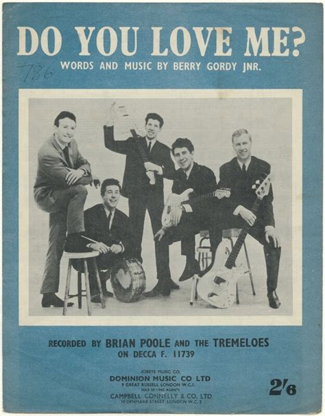 Npg D48501 Sheet Music Cover For Do You Love Me By The Tremeloes Brian Poole Alan Blakley