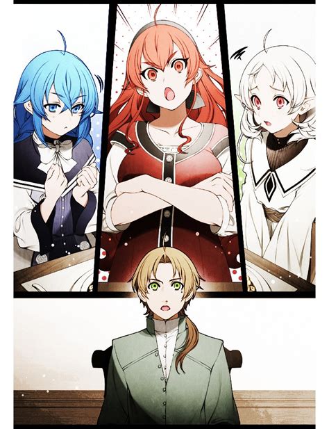 Ddukae On Twitter Mushoku Tensei Volume 19 Illustration Rudeus Roxy Eris Sylphiette Color