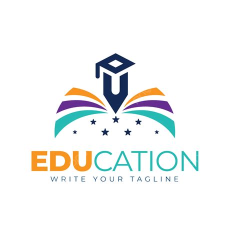 Gambar Logo Pendidikan Sekolah Dengan Buku Pena Dan Topi Pendidikan