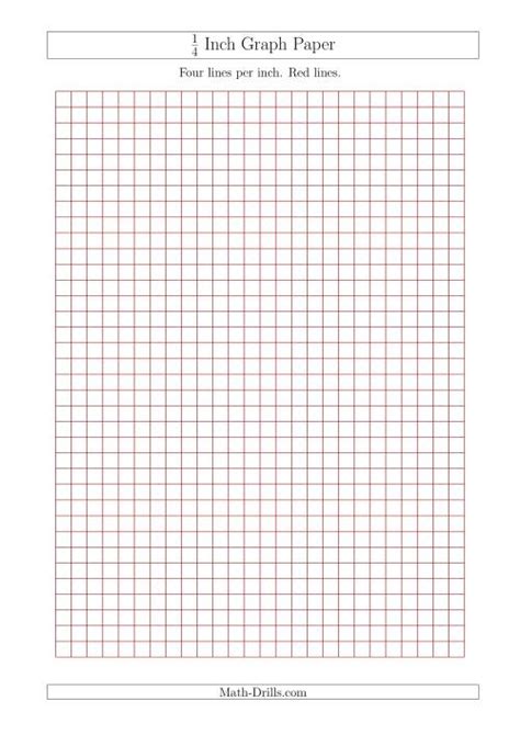 14 Inch Graph Paper With Red Lines A4 Size Red
