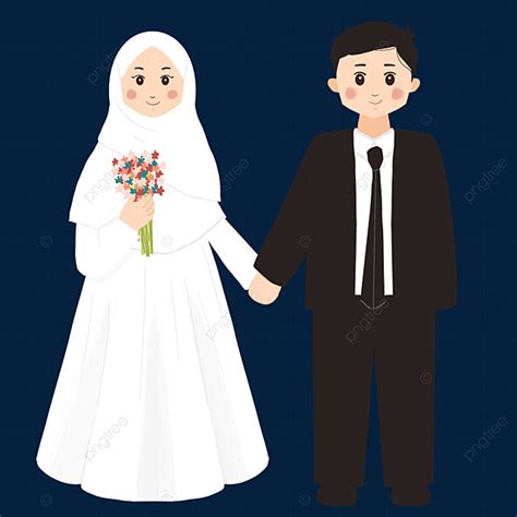 Ilustrasi Kartun Muslim Pernikahan Yang Lucu Pernikahan Muslim