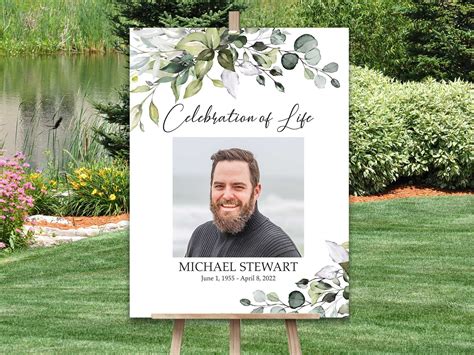 Funeral Welcome Sign, Celebration Of Life Poster, In Loving Memory