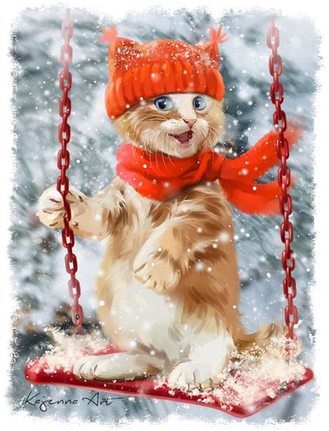44 Tableau Art Digital De Lorri Kajenna Christmas Cats Cross