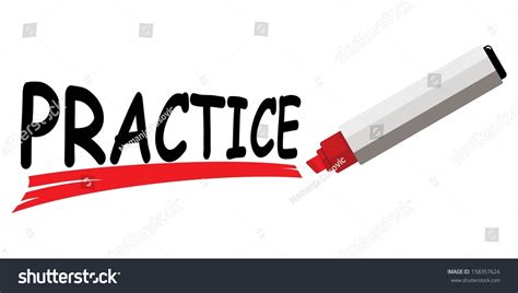 Red Marker Underlining Word Practice Vector De Stock Libre De