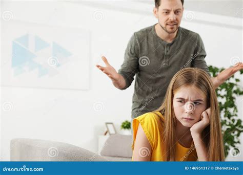 Father Scolding His Teenager Daughter Stock Image Image Of Child