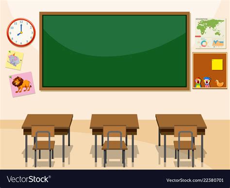 Interior Of A Classroom Royalty Free Vector Image