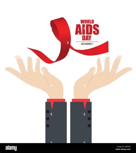 Stop Aids Hand With Ribbon Vector Illustration Stock Vector Image