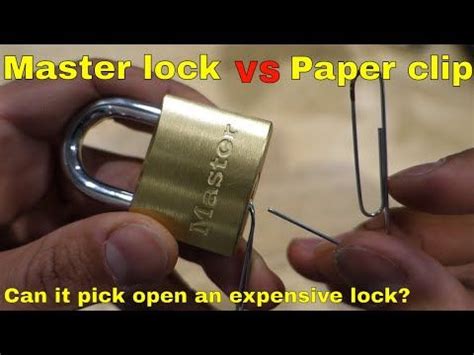 Master padlocks have a series of pins that all need to be raised above the cylinder so the. (72) Master lock vs paper clip - pick a lock with a paperclip - Cheap vs expensive - YouTube ...