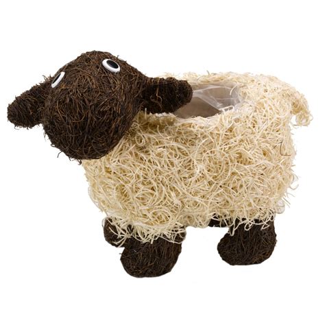 Bistro 12 rattan planter + stand. Shelley Sheep Natural Rattan Planter