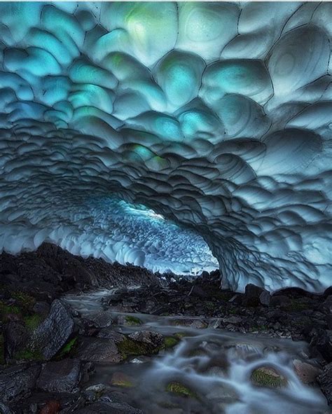 Inside Ice Caves At Mt Rainier Image By Davidthompsonphotography