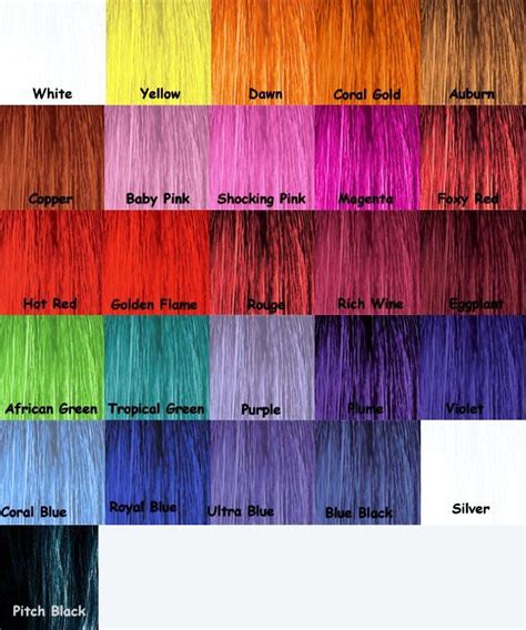 Hair Dye Shades Chart