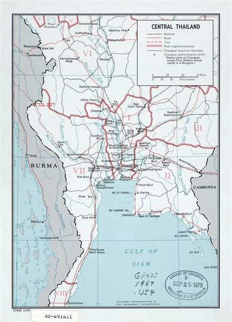 Large Detailed Political And Administrative Map Of Central Thailand