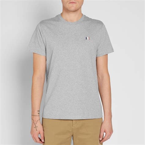 Ami Small Tricolour Logo Tee Heather Grey End Us