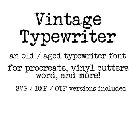 Distressed Typewriter Font Svg Antique Font Vintage Font Etsy Finland